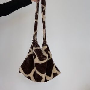 Faux fur giraffe bag